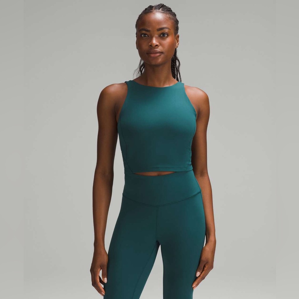 lululemon athletica Teal High-Neck Cropped Tank
